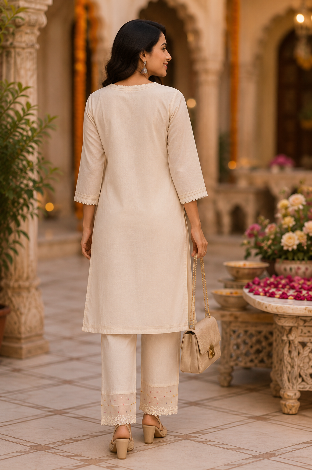 Ivory Bloom Embroidered Coord Set