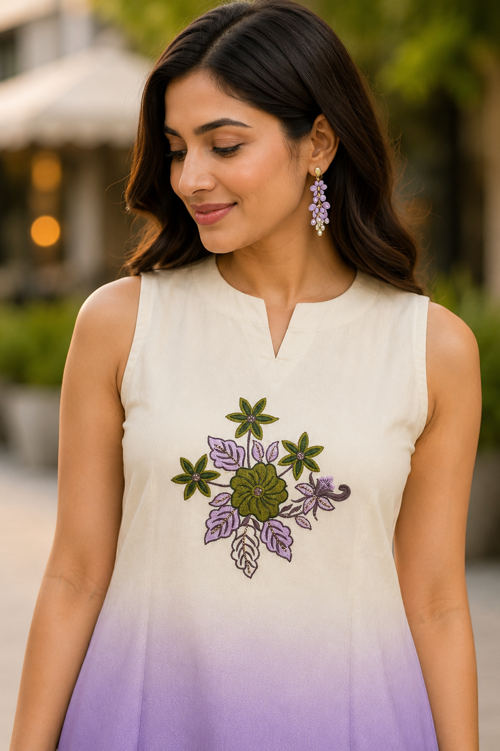 Lavender Bloom Embroidered Coord Set