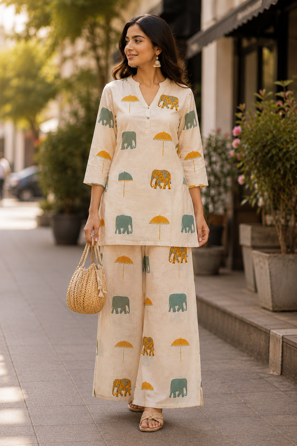 Ivory Jaipur Print Coord Set