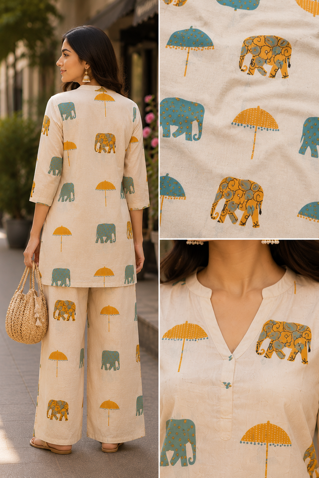 Ivory Jaipur Print Coord Set
