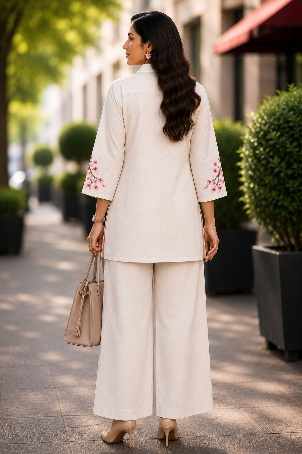 Ivory Blossom Embroidered Coord Set