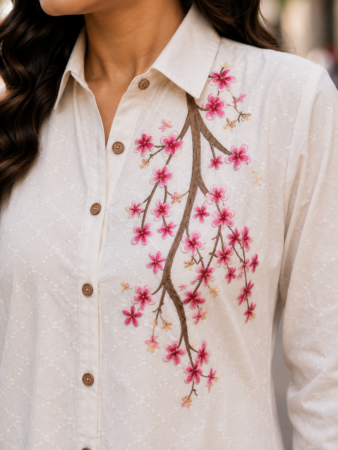 Ivory Blossom Embroidered Coord Set