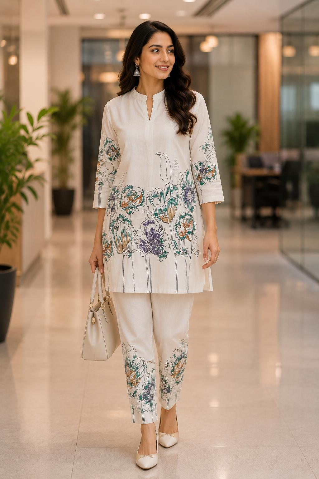 Ivory Meadow Floral Coord Set