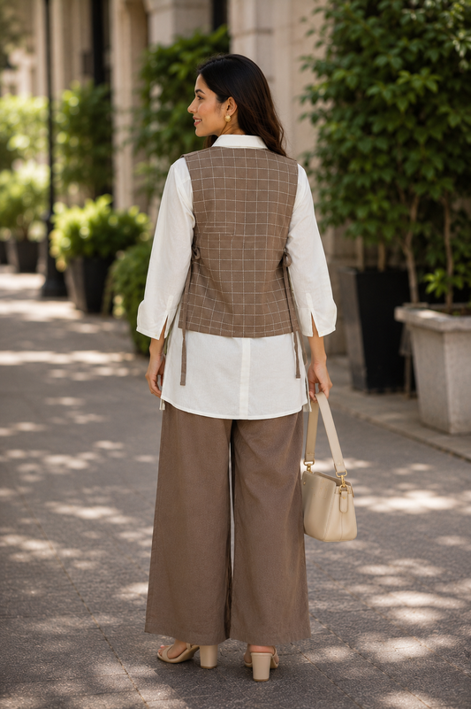 Mocha Brown Embroidered Coord Set