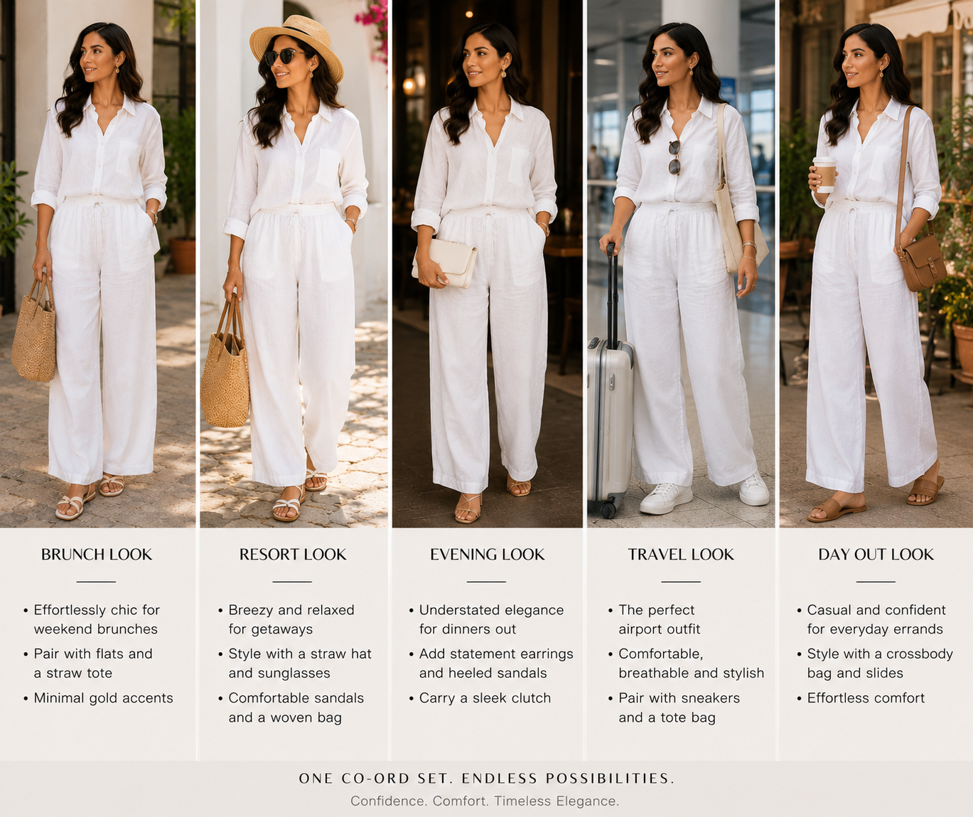 White Cotton Plain Co-ord Set