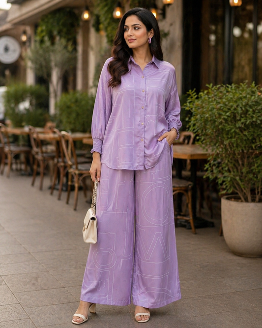 Lilac Printed Coord Set