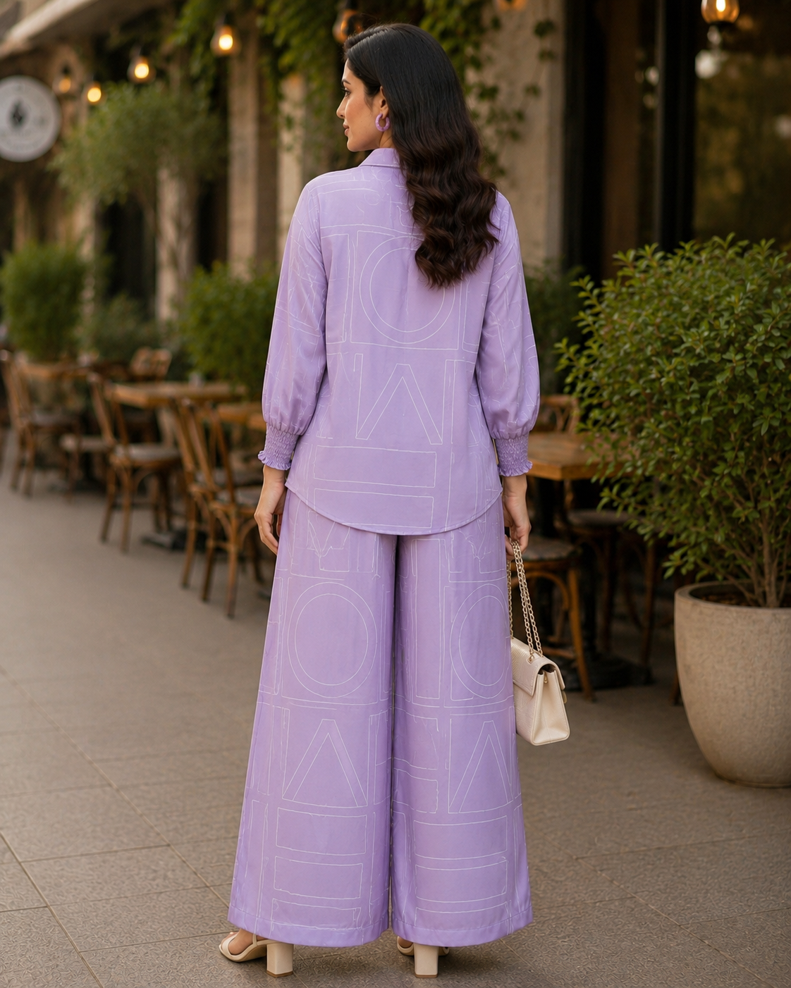 Lilac Printed Coord Set