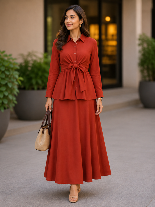 Rust Orange Solid Coord Set