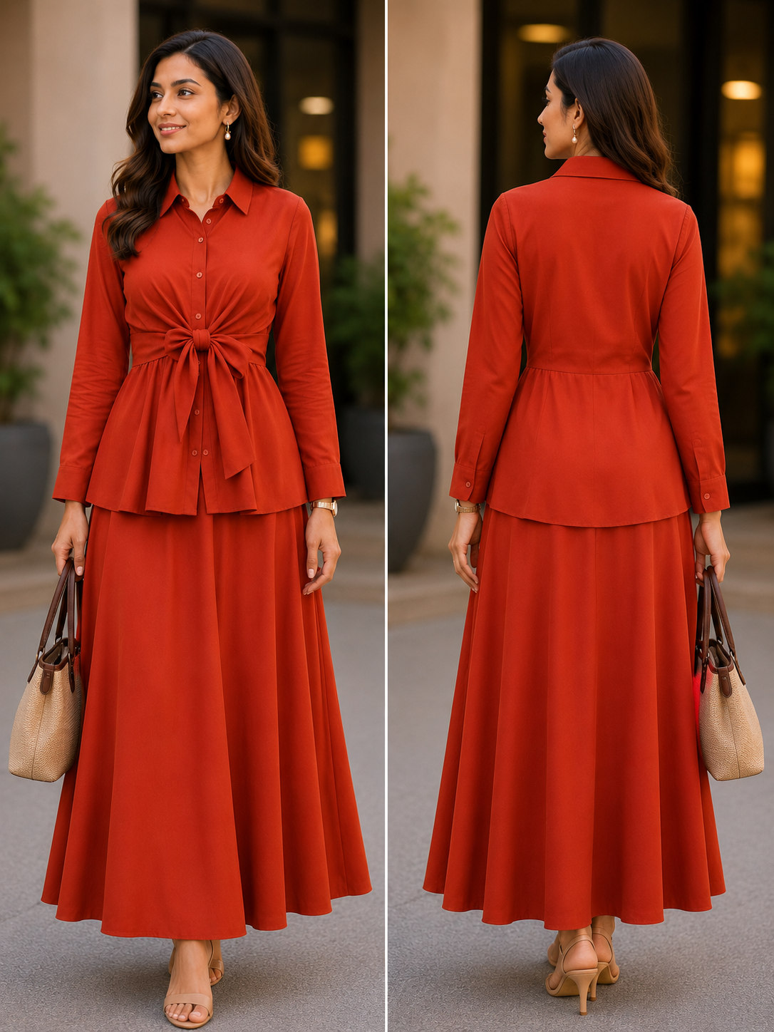 Rust Orange Solid Coord Set