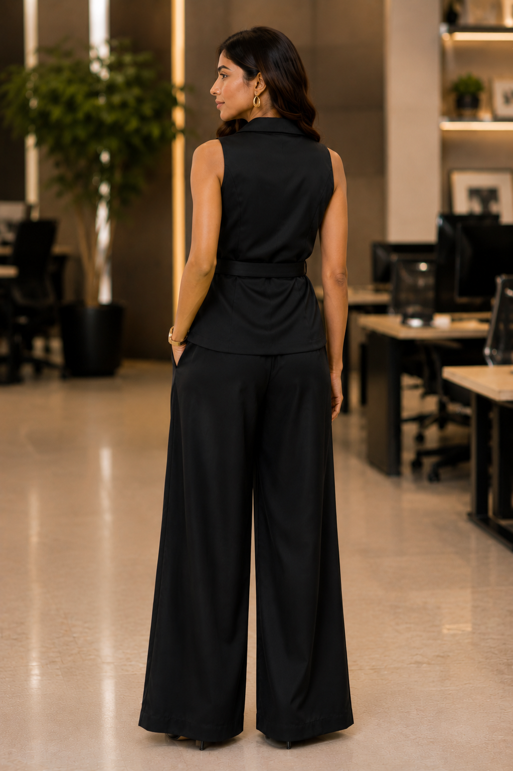 Black Belted Coord Set
