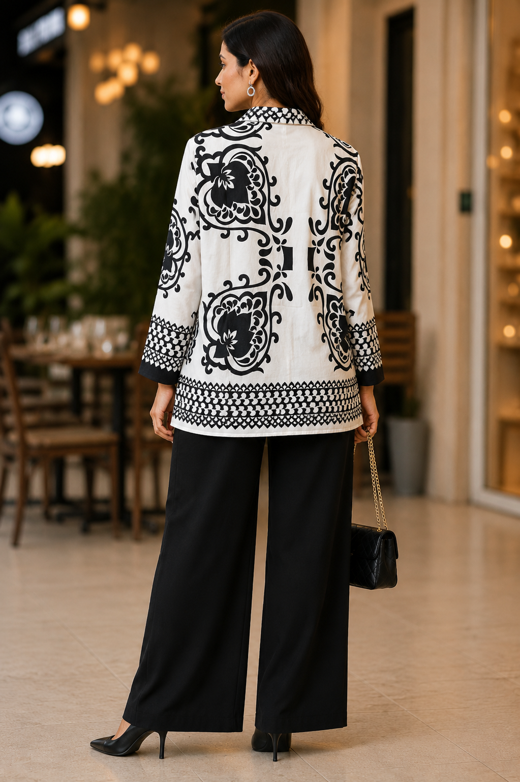 Monochrome Printed Cotton Coord Set