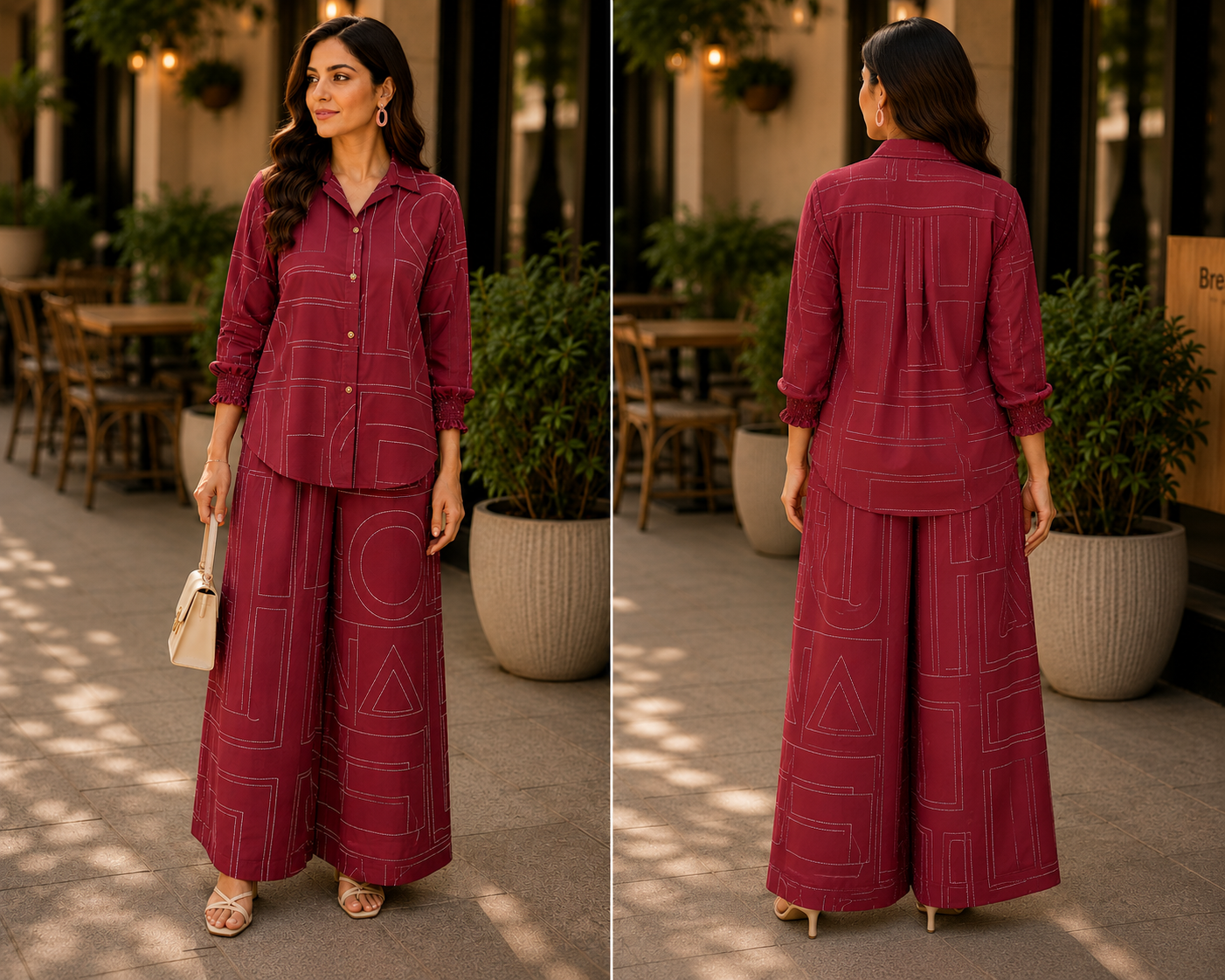 Maroon Printed Coord Set