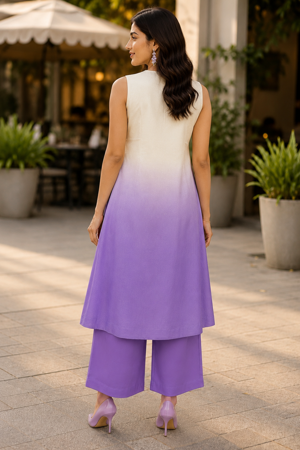 Lavender Bloom Embroidered Coord Set