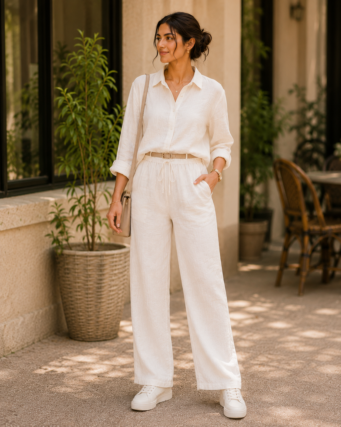 Ivory Cotton Casual Coord Set