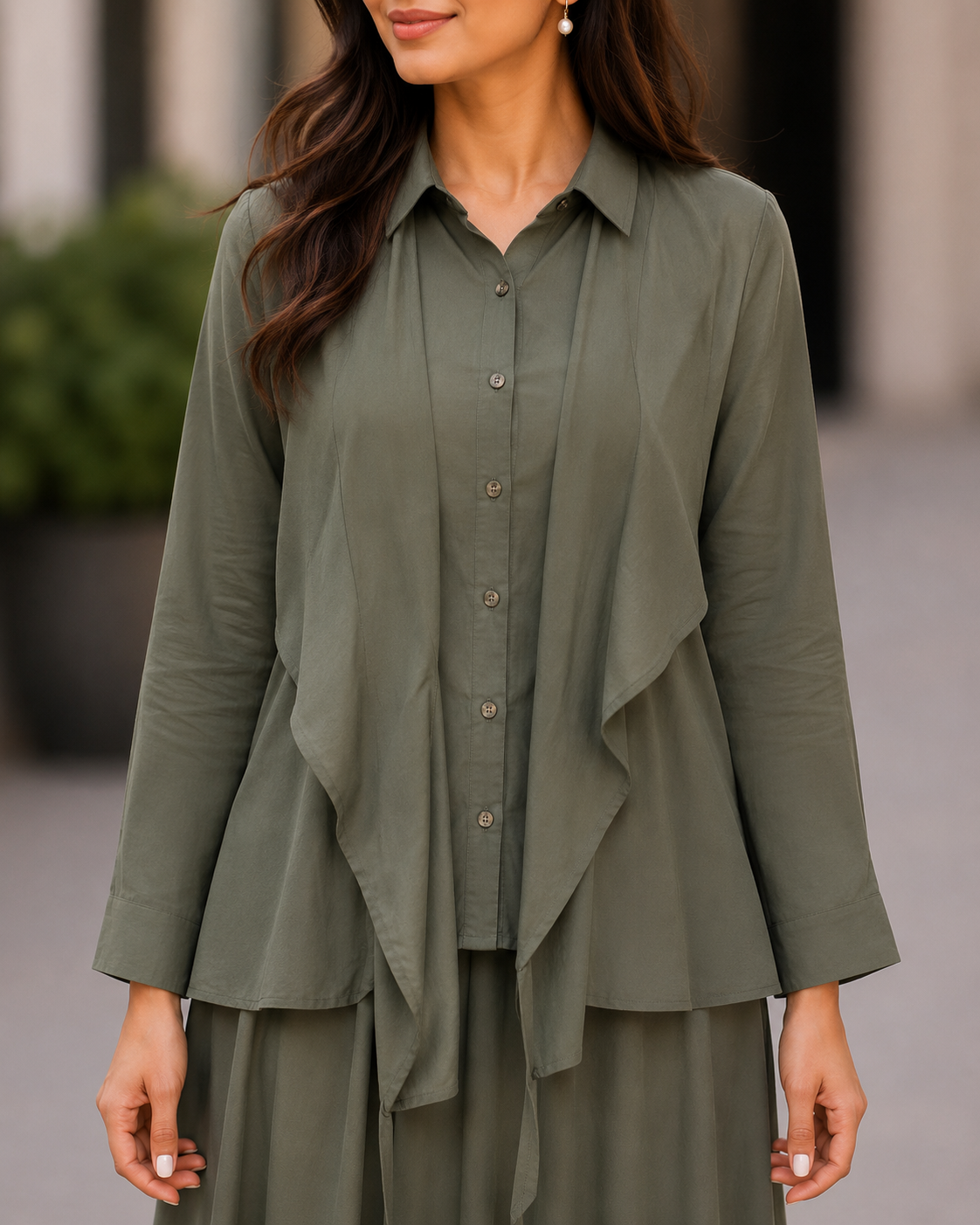 Olive Green Solid Coord Set