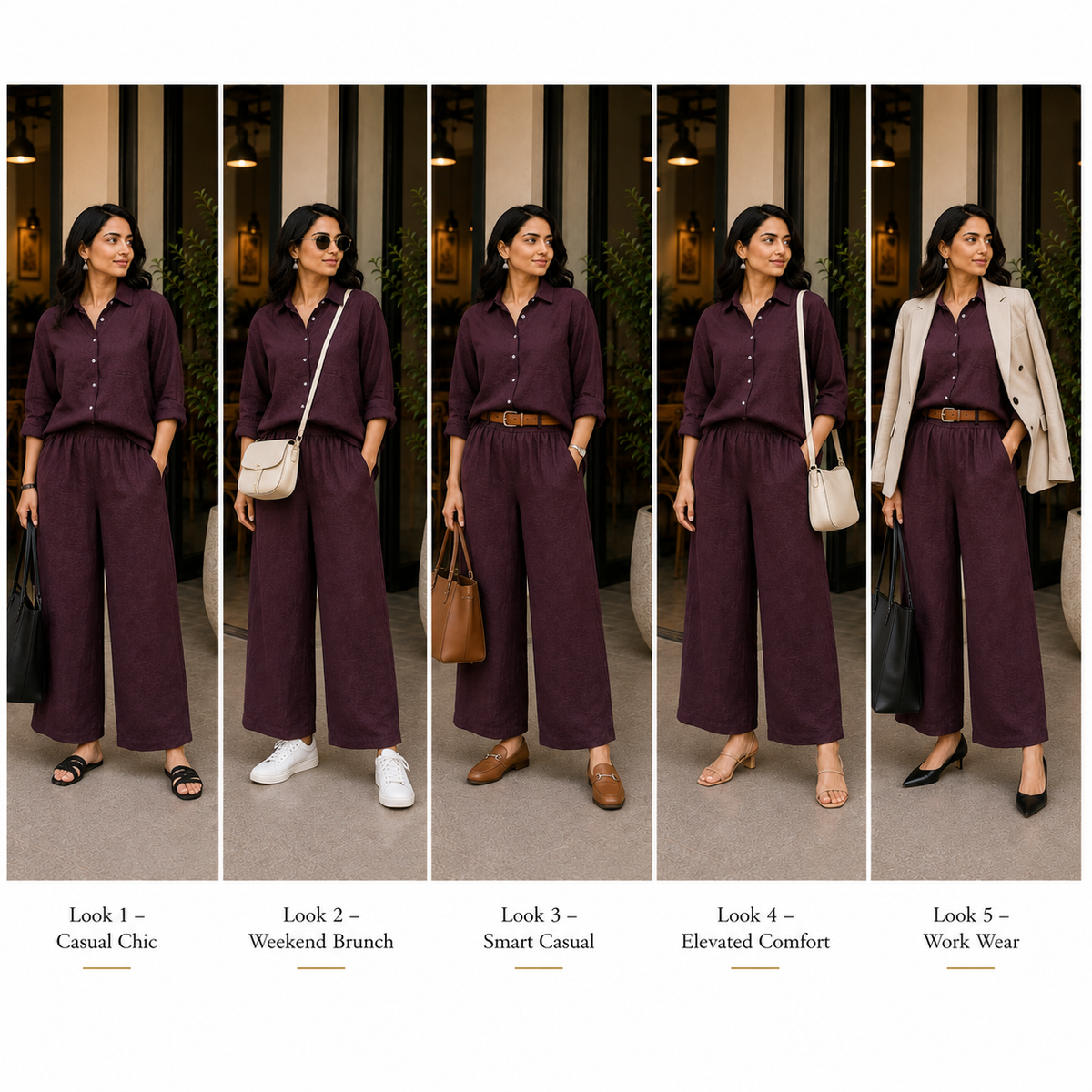 Dark Maroon Cotton Solid Coord Set