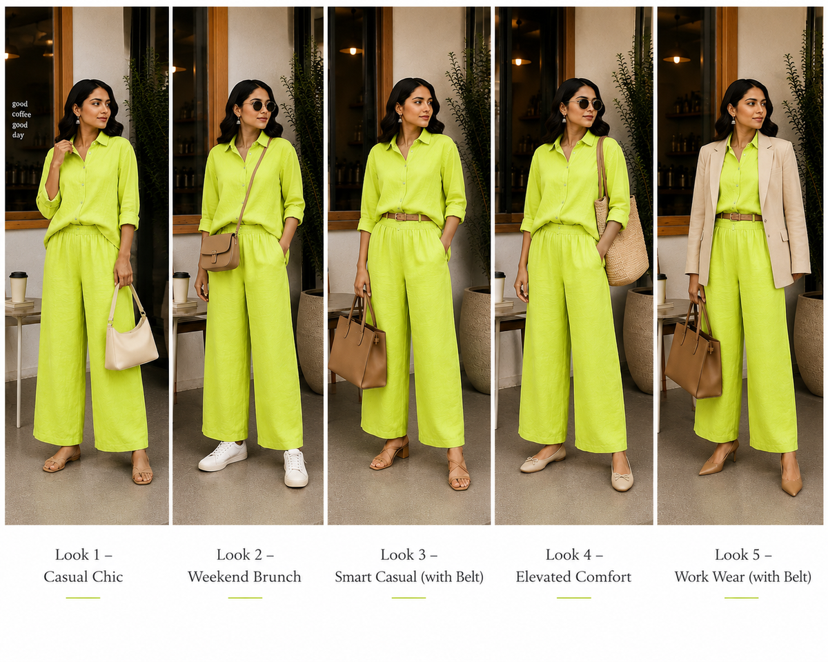 Neon Green Cotton Coord Set